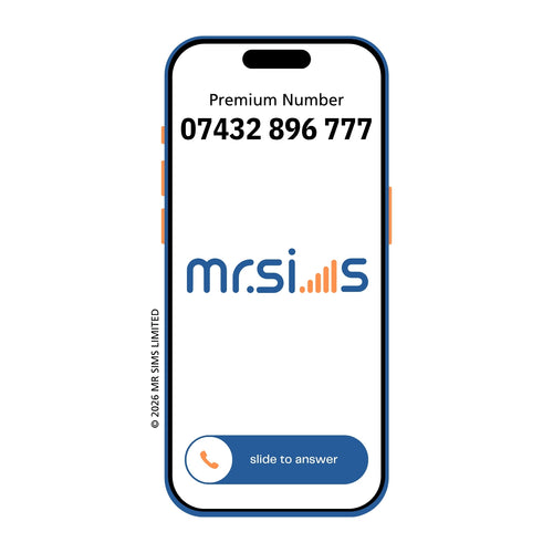 Memorable Gold VIP UK mobile number 07432 896 777, MR.SIMS Premium Series payas-you-go SIM card for business or personal use